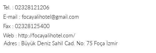 Foa Yal Hotel telefon numaralar, faks, e-mail, posta adresi ve iletiim bilgileri